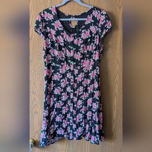 No Boundaries Black Floral Midi Dress | XL